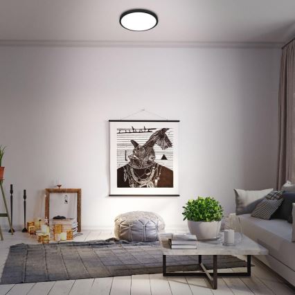 Briloner 3709-015 - LED RGBW Dimmable ceiling light LED/22W/230V 4000K d. 38 cm black + remote control