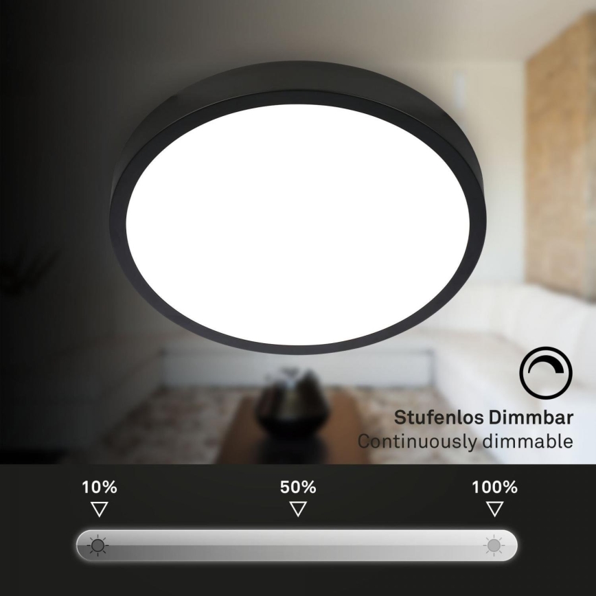 Briloner 3709-015 - LED RGBW Dimmable ceiling light LED/22W/230V 4000K d. 38 cm black + remote control