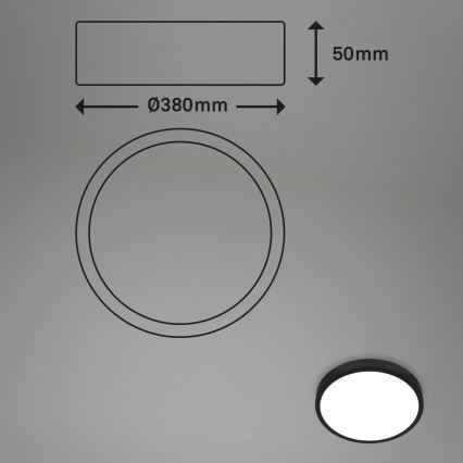 Briloner 3709-015 - LED RGBW Dimmable ceiling light LED/22W/230V 4000K d. 38 cm black + remote control