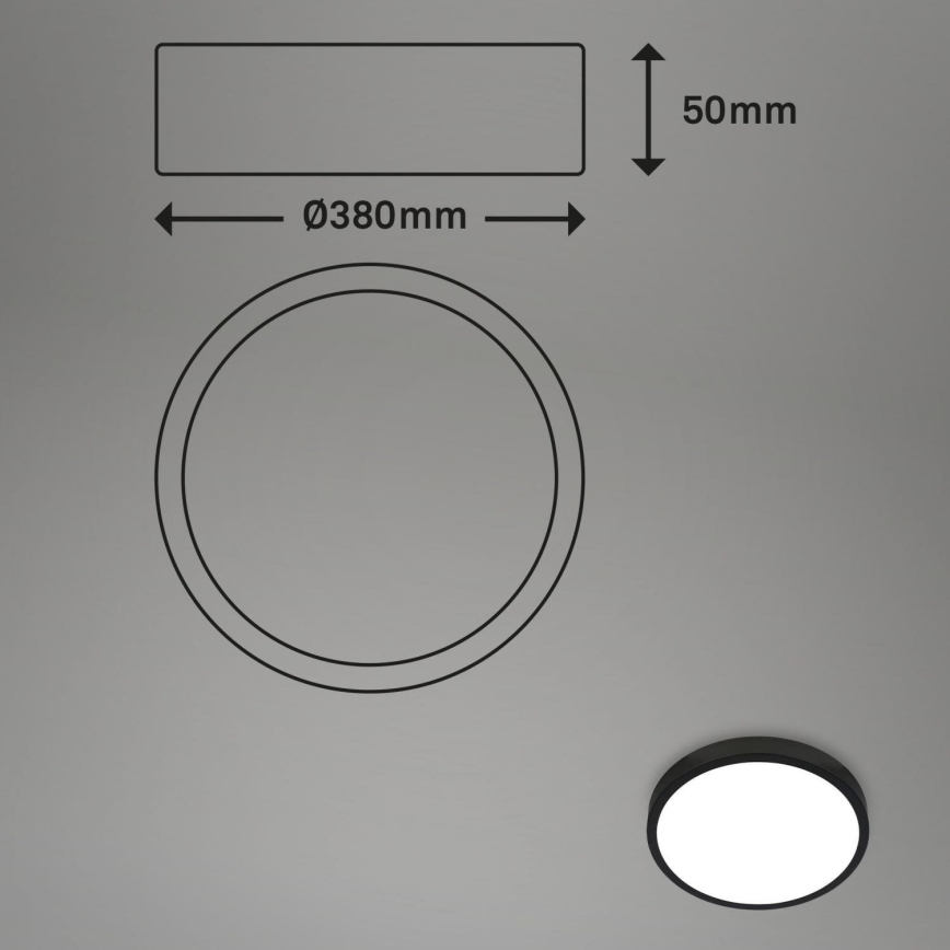 Briloner 3709-015 - LED RGBW Dimmable ceiling light LED/22W/230V 4000K d. 38 cm black + remote control