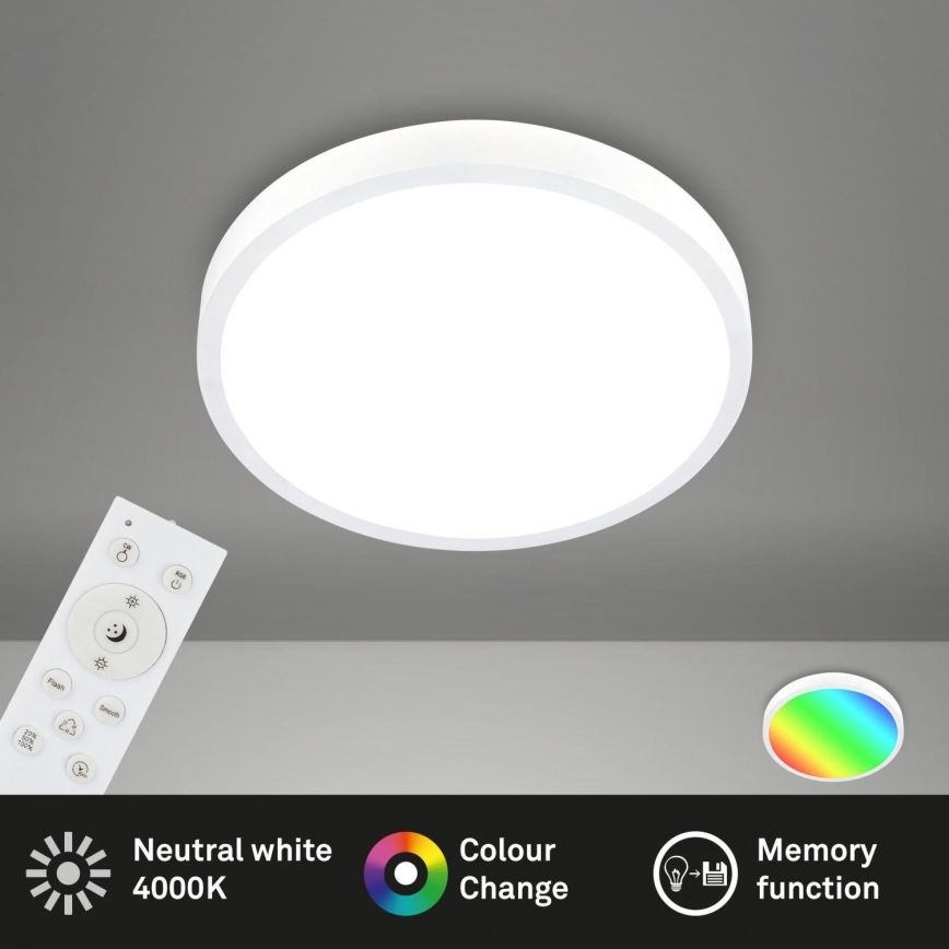 Briloner 3709-016 - LED RGBW Dimmable ceiling light LED/22W/230V 4000K d. 38 cm white + remote control