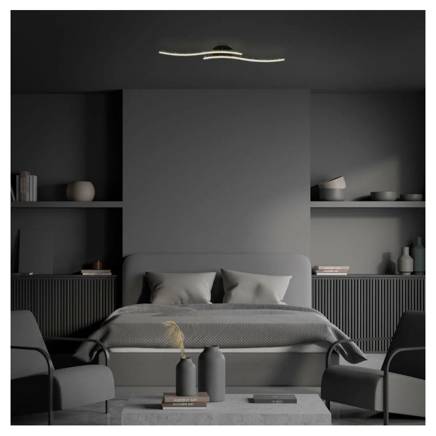 Briloner 3718-025 - LED Surface-mounted chandelier REY 2xLED/6W/230V black