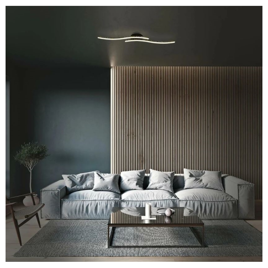 Briloner 3718-025 - LED Surface-mounted chandelier REY 2xLED/6W/230V black