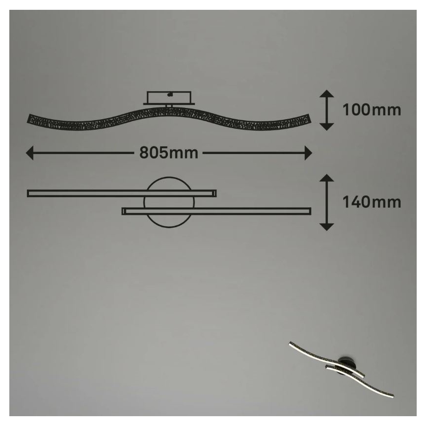 Briloner 3718-025 - LED Surface-mounted chandelier REY 2xLED/6W/230V black
