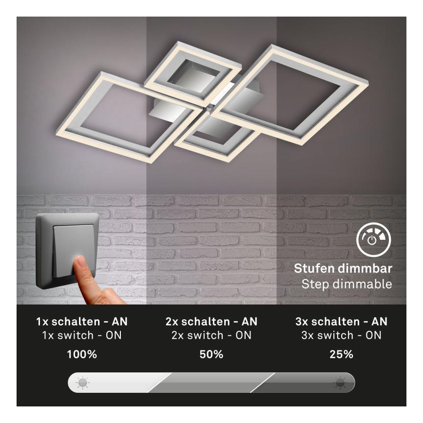 Briloner 3727-019 - LED Dimmable ceiling light FRAME LED/38W/230V