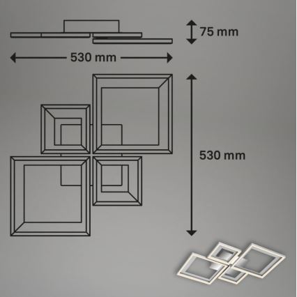 Briloner 3727-019 - LED Dimmable ceiling light FRAME LED/38W/230V