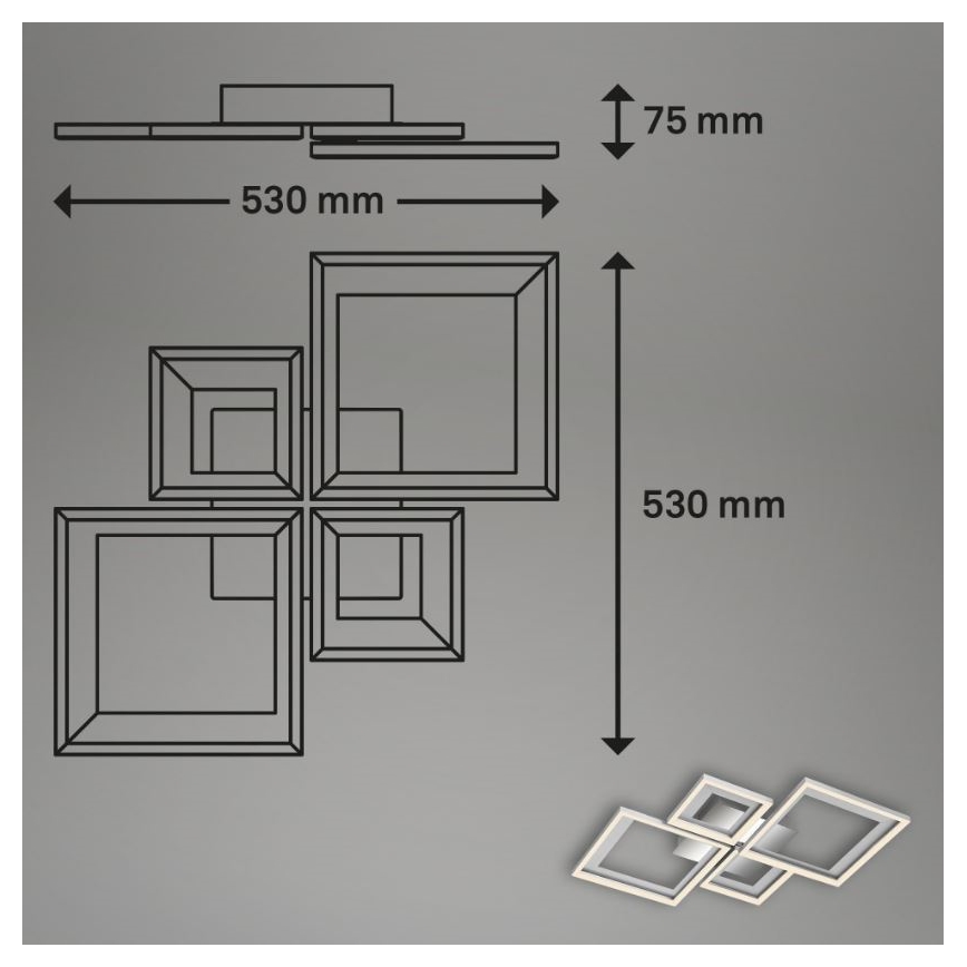 Briloner 3727-019 - LED Dimmable ceiling light FRAME LED/38W/230V