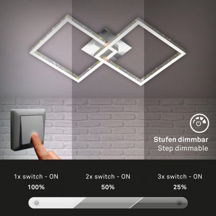 Briloner 3751-019 - LED Dimmable ceiling light FRAME LED/20W/230V shiny chrome
