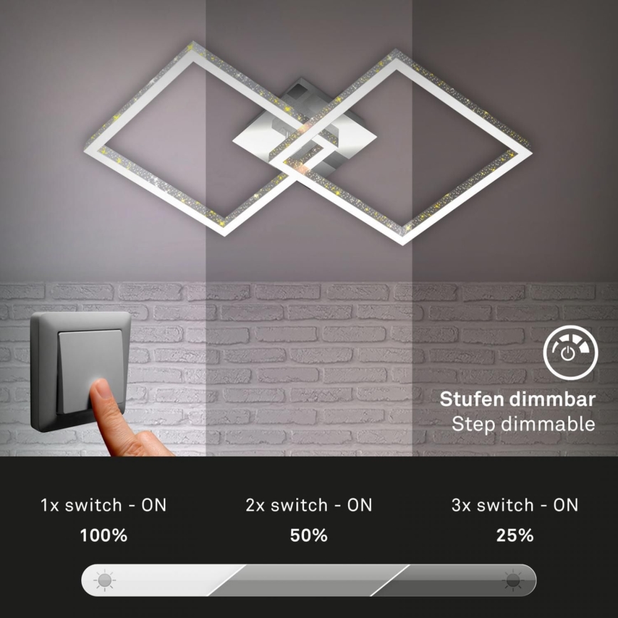 Briloner 3751-019 - LED Dimmable ceiling light FRAME LED/20W/230V shiny chrome