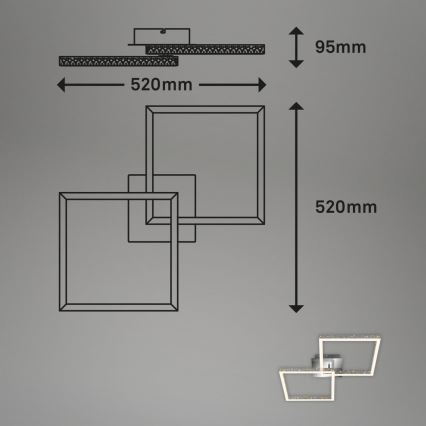 Briloner 3751-019 - LED Dimmable ceiling light FRAME LED/20W/230V shiny chrome