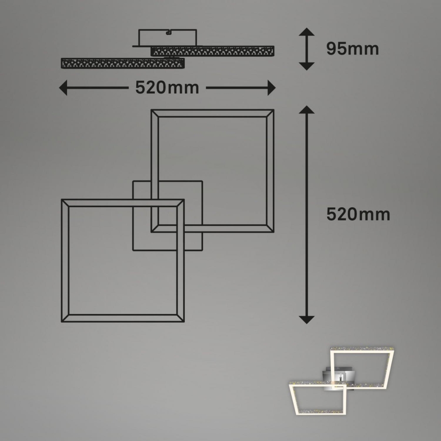 Briloner 3751-019 - LED Dimmable ceiling light FRAME LED/20W/230V shiny chrome