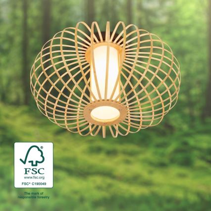 Briloner 3759011 - Ceiling light 1xE27/10W/230V d. 40 cm bamboo