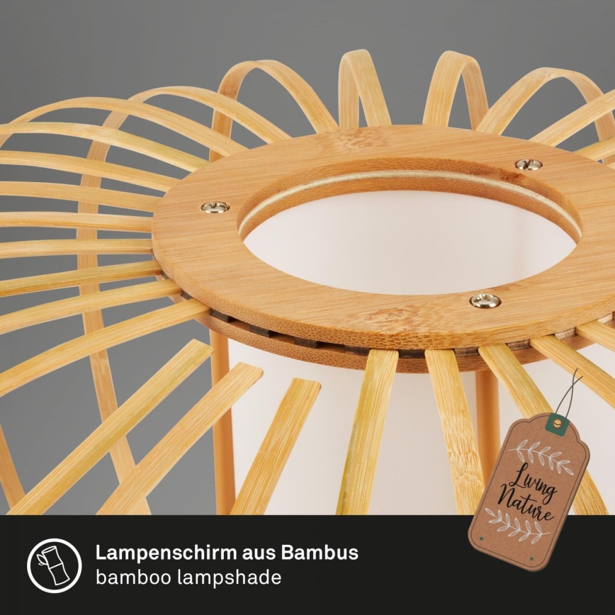 Briloner 3759011 - Ceiling light 1xE27/10W/230V d. 40 cm bamboo