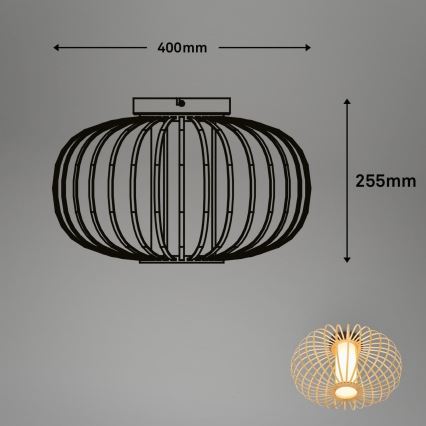Briloner 3759011 - Ceiling light 1xE27/10W/230V d. 40 cm bamboo