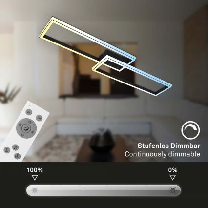 Briloner 3761015 - Dimmable LED ceiling light LED/45W/230V 2700-6500K black + remote control