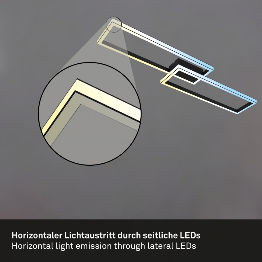 Briloner 3761015 - Dimmable LED ceiling light LED/45W/230V 2700-6500K black + remote control