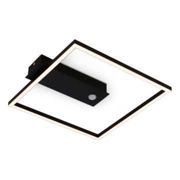 Briloner 3770-015 - LED ceiling light with motion and dusk sensor FRAME LED/14W/230V 3000K 30x32 cm black