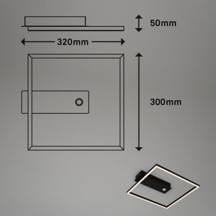 Briloner 3770-015 - LED ceiling light with motion and dusk sensor FRAME LED/14W/230V 3000K 30x32 cm black