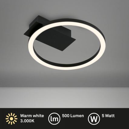 Briloner 3778-015 - LED ceiling light FRAME LED/5W/230V Ø 20 cm black