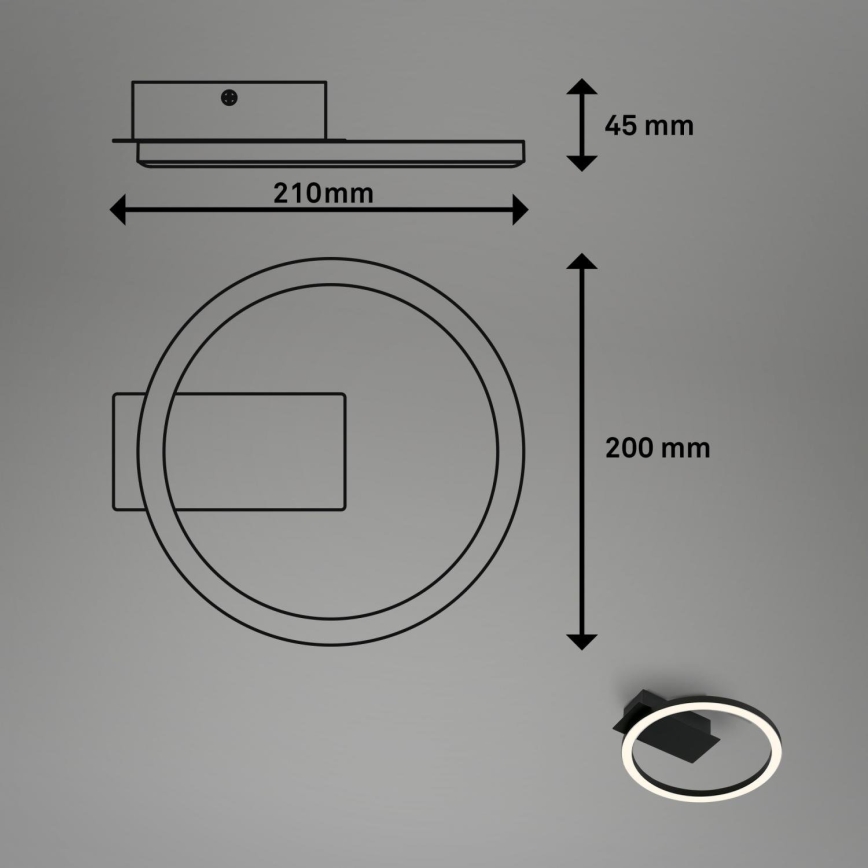 Briloner 3778-015 - LED ceiling light FRAME LED/5W/230V Ø 20 cm black