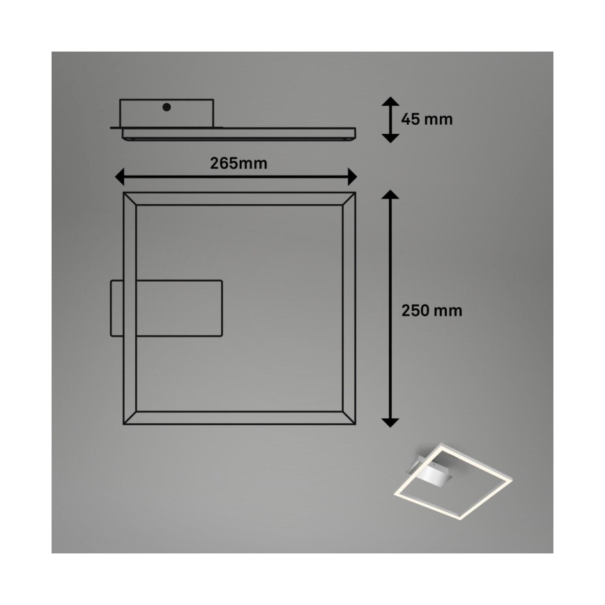 Briloner 3780-014 - LED Ceiling light FRAME LED/14W/230V 26,5x25 cm matte chrome