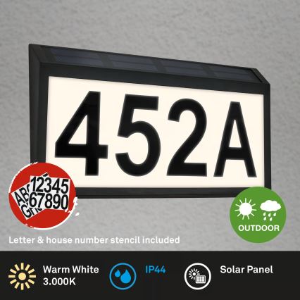 Briloner 3797015 - LED Solar House Number LED/0.5W/1.2V 1200 mAh IP44