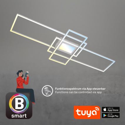 Briloner 3812019 - LED Dimmable Ceiling Light RAM LED/56W/230V Wi-Fi Tuya 111x42 cm + Remote Control