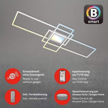 Briloner 3812019 - LED Dimmable Ceiling Light RAM LED/56W/230V Wi-Fi Tuya 111x42 cm + Remote Control