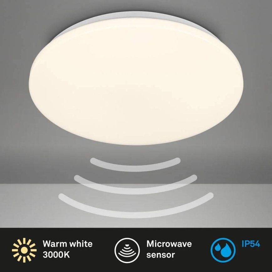 Briloner 3828-016 - LED bathroom ceiling light with motion sensor WALK LED/24W/230V IP54, Ø 35 cm, white