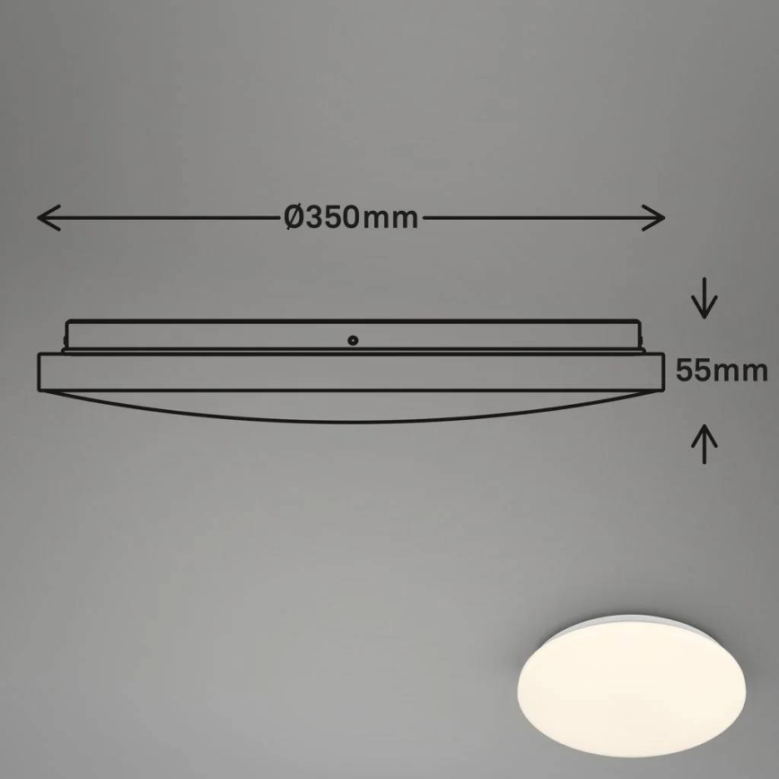 Briloner 3828-016 - LED bathroom ceiling light with motion sensor WALK LED/24W/230V IP54, Ø 35 cm, white