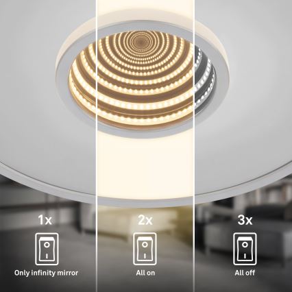 Briloner 3847014 - TORO LED Ceiling Light LED/18W/230V Ø 42 cm Matte Chrome