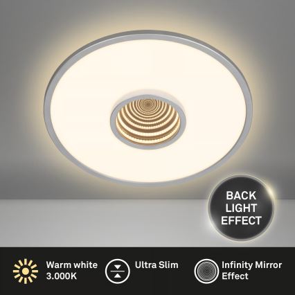 Briloner 3847014 - TORO LED Ceiling Light LED/18W/230V Ø 42 cm Matte Chrome