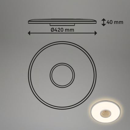 Briloner 3847014 - TORO LED Ceiling Light LED/18W/230V Ø 42 cm Matte Chrome
