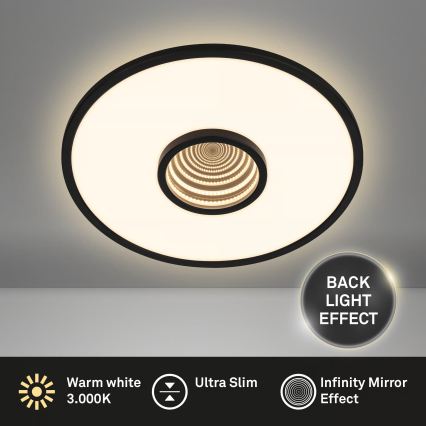 Briloner 3847015 - TORO LED Ceiling Light LED/18W/230V, Ø 42 cm, Black