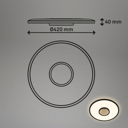 Briloner 3847015 - TORO LED Ceiling Light LED/18W/230V, Ø 42 cm, Black