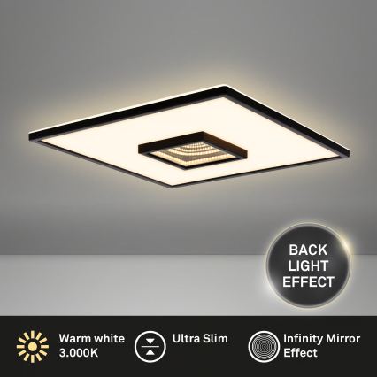 Briloner 3848015 - LED Ceiling Light TORO LED/18W/230V 42x42 cm black