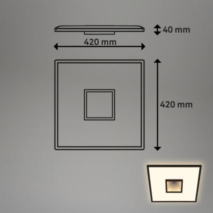 Briloner 3848015 - LED Ceiling Light TORO LED/18W/230V 42x42 cm black