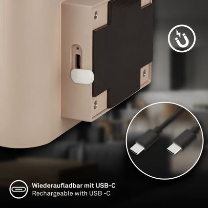 Briloner 3878011 - LED Rechargeable Wall Light with Motion and Dusk Sensor CHAT LED/3W/5V 2000 mAh Beige