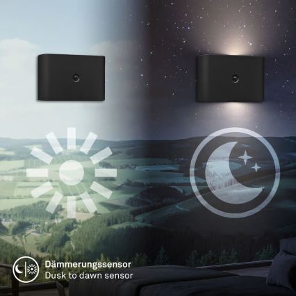 Briloner 3878015 - Rechargeable LED wall light with motion and dusk sensor CHAT LED/3W/5V 2000 mAh black