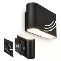 Briloner 3878015 - Rechargeable LED wall light with motion and dusk sensor CHAT LED/3W/5V 2000 mAh black