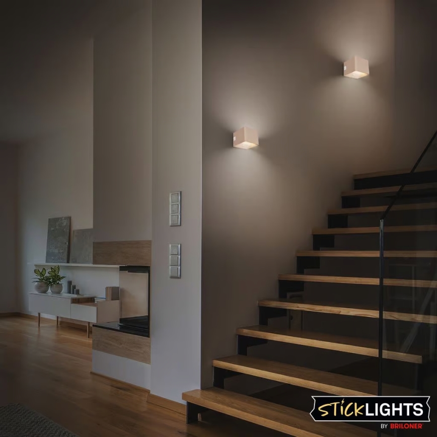 Briloner 3879011 - LED Rechargeable Wall Light with Motion and Dusk Sensor BORRA LED/1.5W/5V 3600 mAh Beige