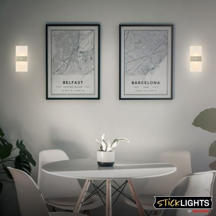 Briloner 3888012 - AURA Rechargeable LED Wall Light with Motion and Dusk Sensor LED/2.5W/5V 1800 mAh Matte Chrome