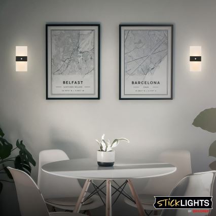 Briloner 3888015 - AURA Rechargeable LED Wall Light with Motion and Dusk Sensor, LED/2.5W/5V, 1800 mAh, Black