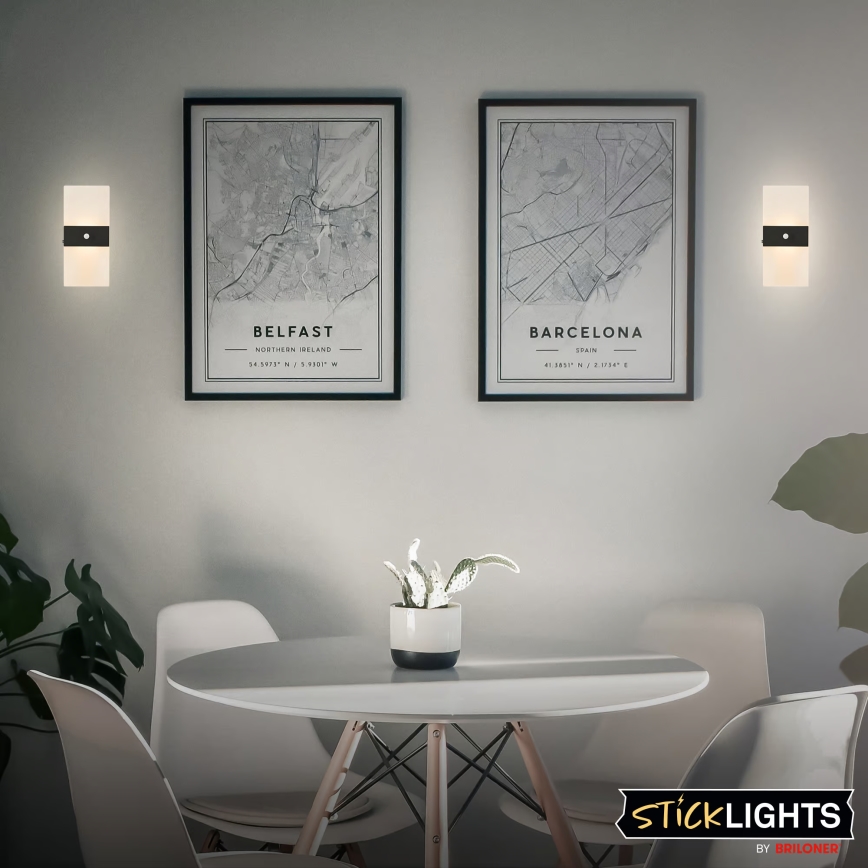 Briloner 3888015 - AURA Rechargeable LED Wall Light with Motion and Dusk Sensor, LED/2.5W/5V, 1800 mAh, Black