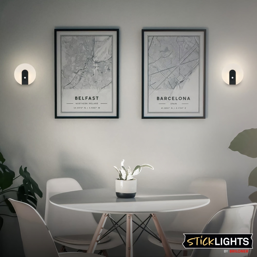 Briloner 3889015 - LED rechargeable wall light with motion and dusk sensor TARO LED/2.5W/5V 1800 mAh black