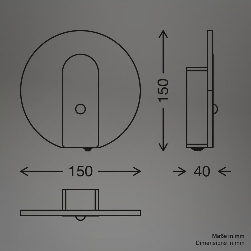 Briloner 3889015 - LED rechargeable wall light with motion and dusk sensor TARO LED/2.5W/5V 1800 mAh black