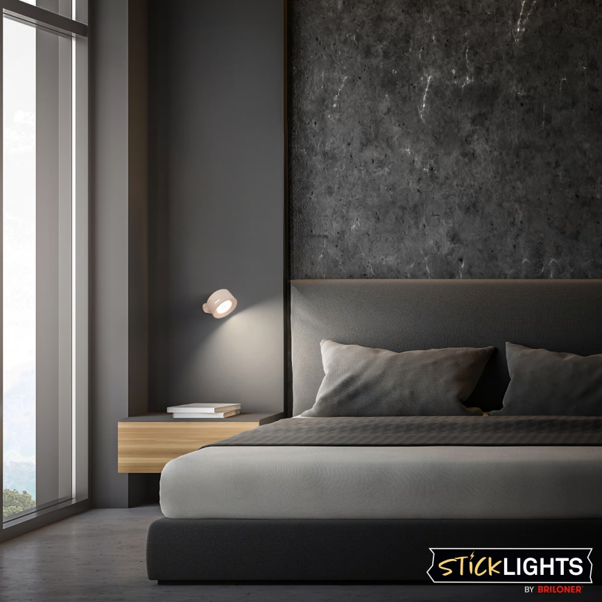 Briloner 3896011 - TARI LED Dimmable Rechargeable Wall Light, 1.6W/5V, 1500 mAh, Beige