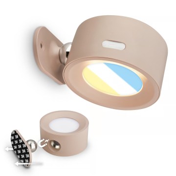Briloner 3896011 - TARI LED Dimmable Rechargeable Wall Light, 1.6W/5V, 1500 mAh, Beige