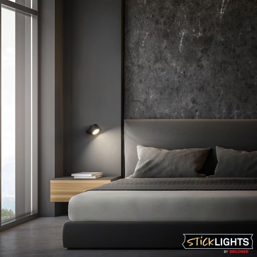 Briloner 3896015 - LED Dimmable Rechargeable Wall Light TARI LED/1.6W/5V 1500 mAh black