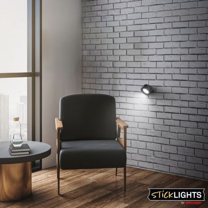 Briloner 3896015 - TARI LED Dimmable Rechargeable Wall Light 1.6W/5V 1500 mAh Black